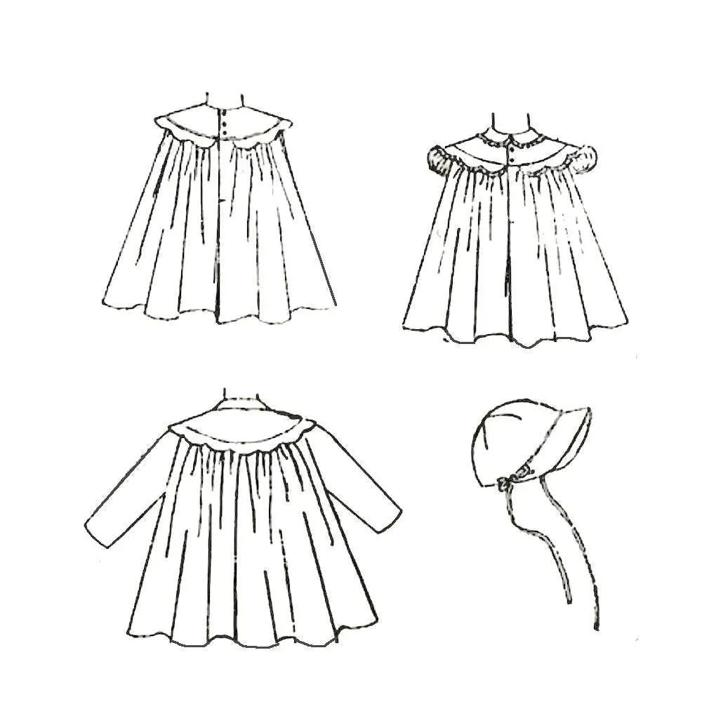 1950's Sewing Pattern: Girl's, Toddler's Dress, Coat & Bonnet  - Chest 21" (53.3cm)