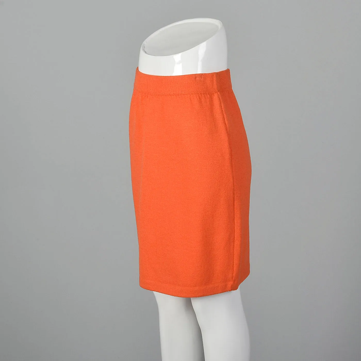 2010s Bright Orange Pencil Skirt