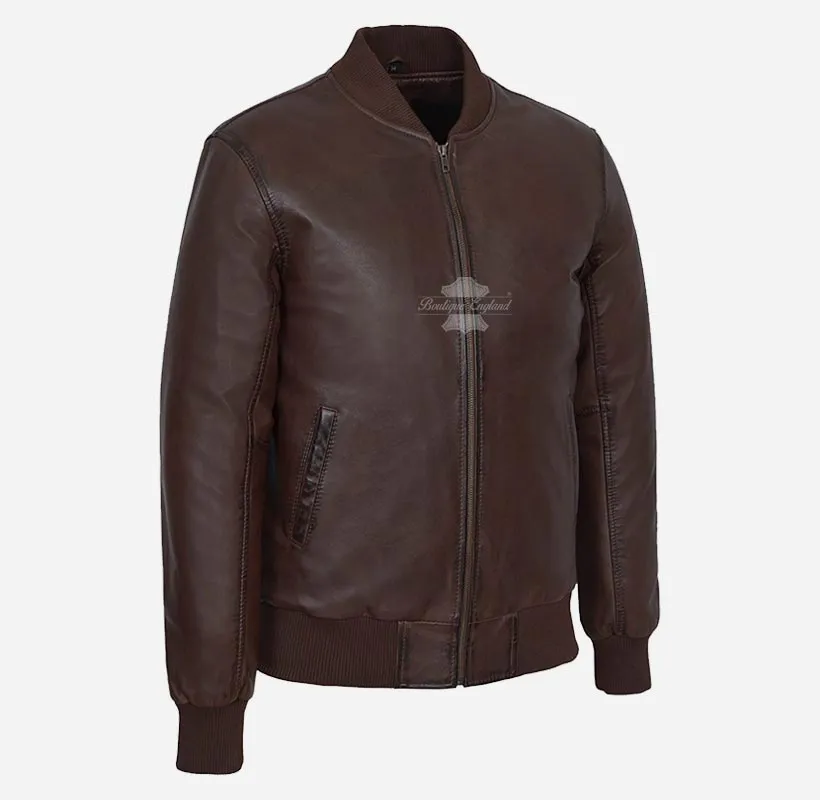 70'S Classic Leather Bomber Jacket Retro Flight Leather Jacket