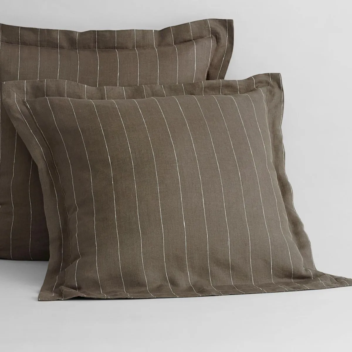 Abbotson Linen KHAKI Stripe Tailored European Pillowcase by Sheridan