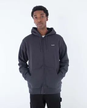 Alps Zip Fleece Hooded Jacket in Heather Black