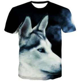 Animal T-shirt Men Wolf Tshirt Printed Funny Shirt Print Harajuku T-shirts Graphic Street T-shirts 3d Short Sleeve Hip hop Men