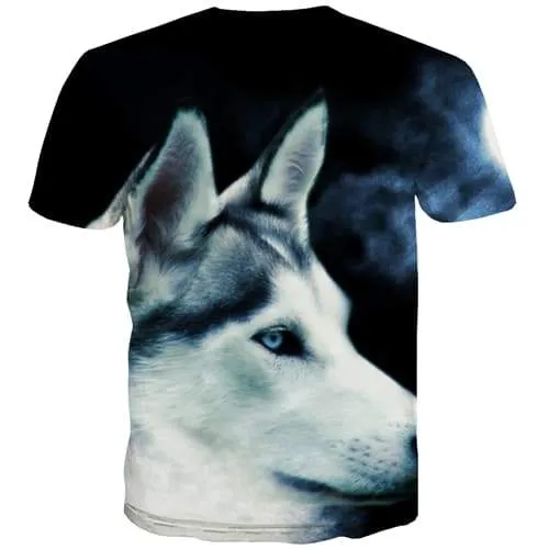 Animal T-shirt Men Wolf Tshirt Printed Funny Shirt Print Harajuku T-shirts Graphic Street T-shirts 3d Short Sleeve Hip hop Men