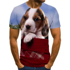 Animal T shirts Men Dog Tshirt Printed Harajuku Tshirts Novelty Lovely T-shirts 3d