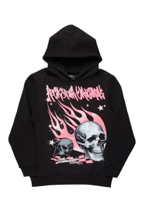 Anneso Black Graphic Hoodie