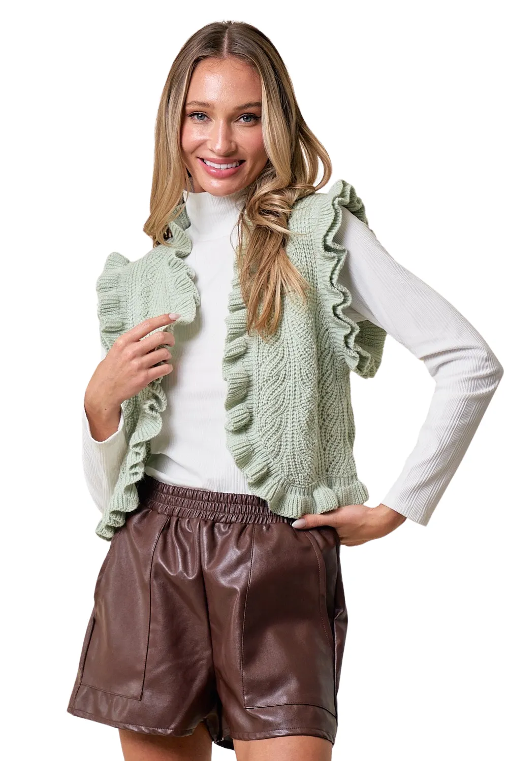 Apparel- Lovely Melody Ellianas Ruffled Sweater Vest