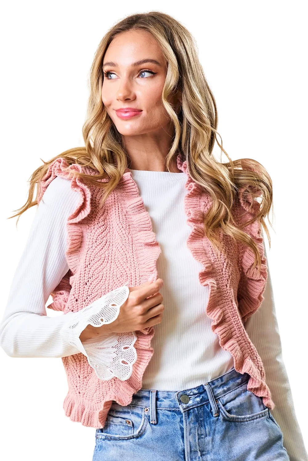 Apparel- Lovely Melody Ellianas Ruffled Sweater Vest