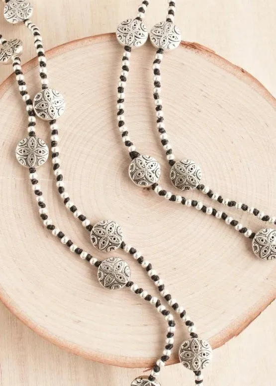 Arabesque Disc Layering Alloy Necklace