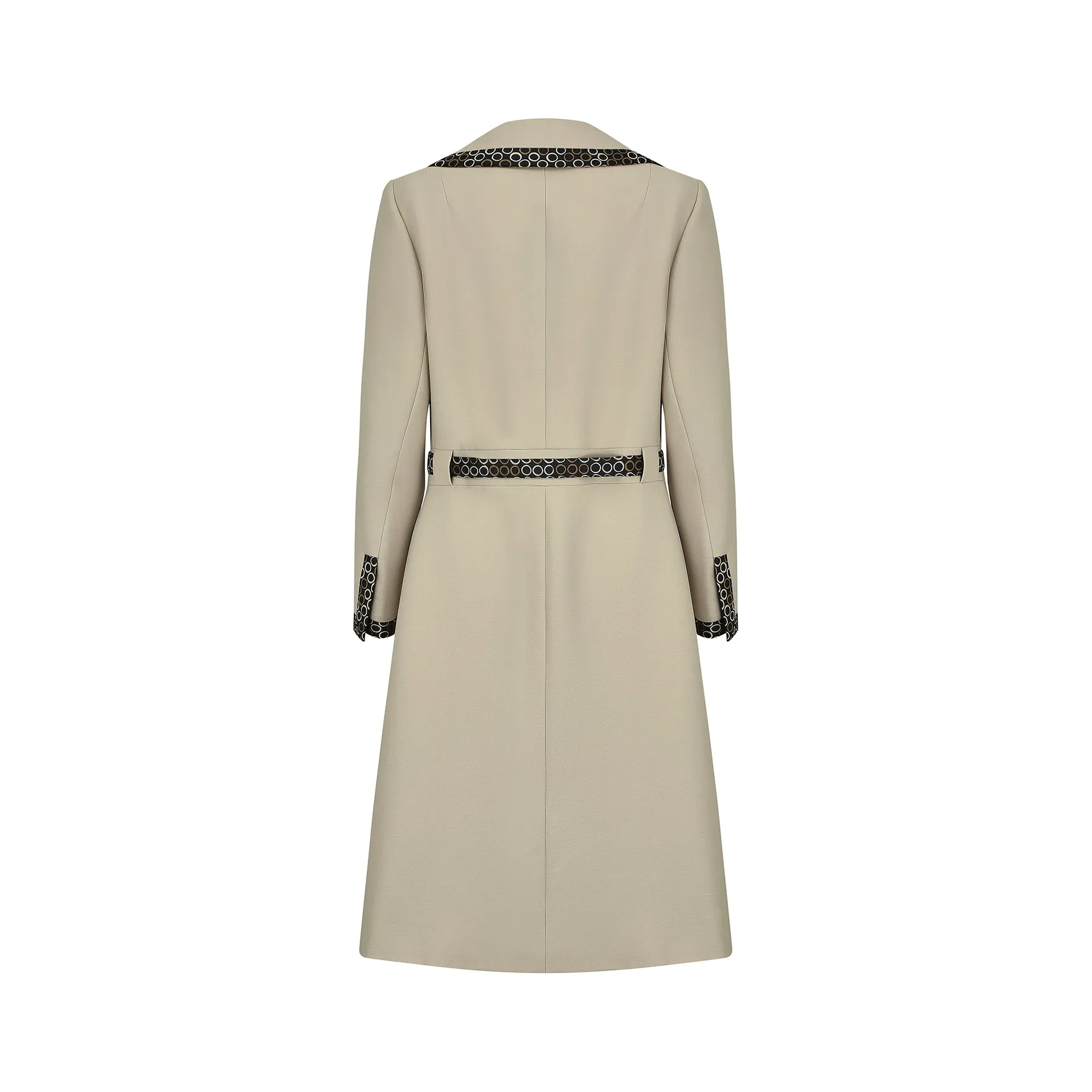 ARCHIVE - 1970s Jean Patou Beige Coat with Silk Trim