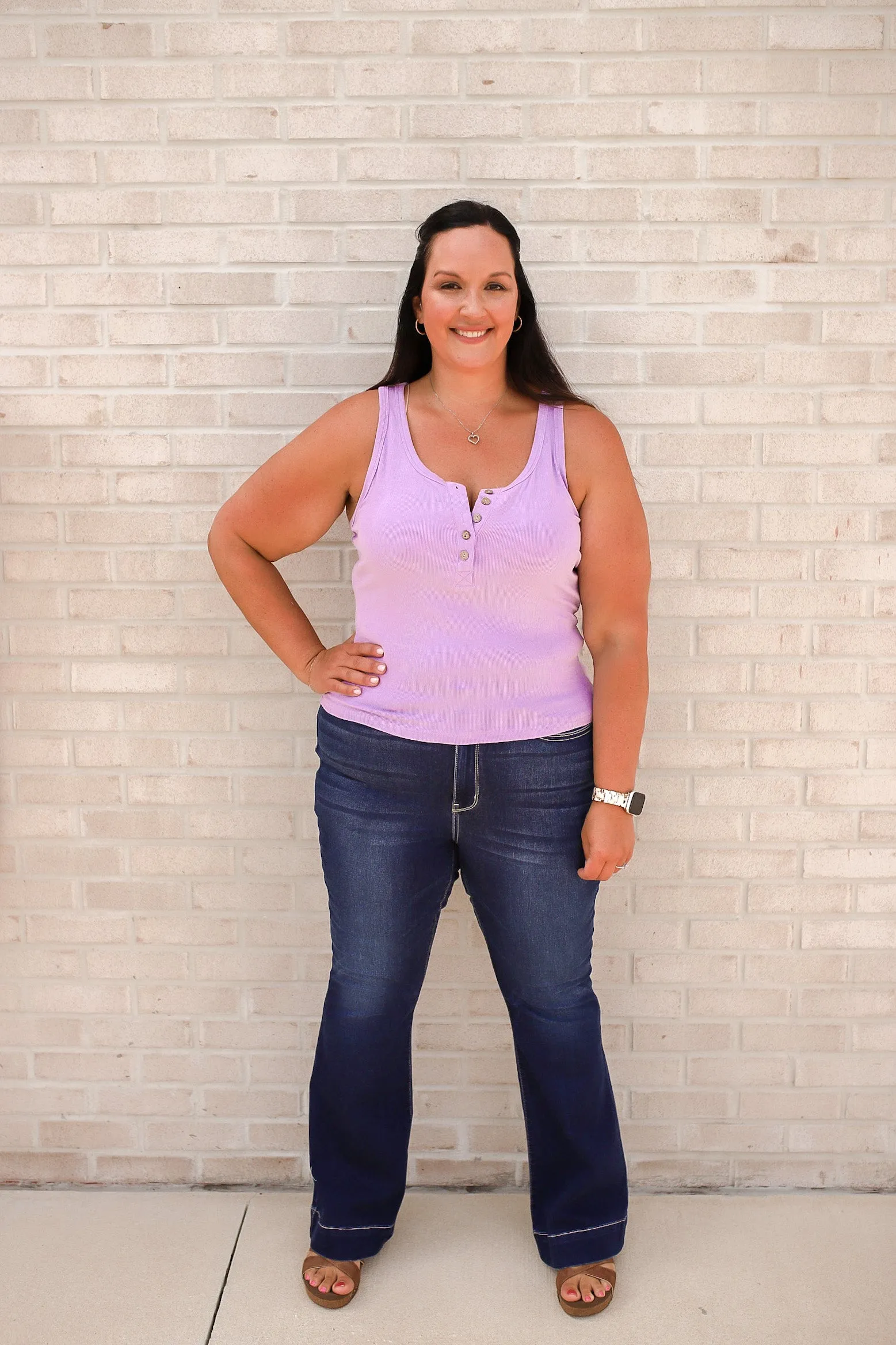 ASC Carefree Henley Tank Top- Lilac