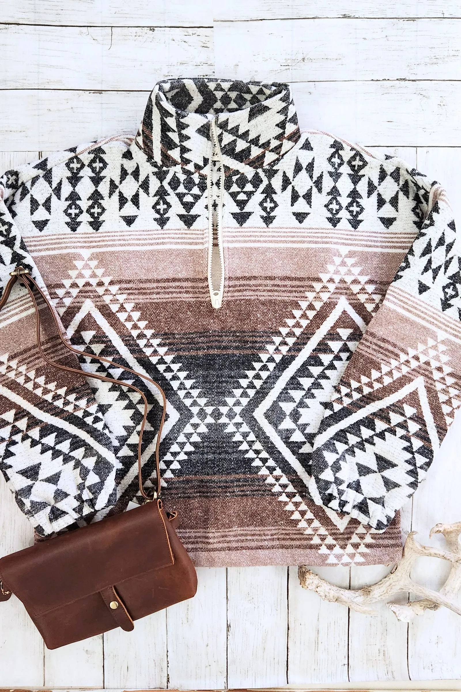 Aztec Woven Pullover Top