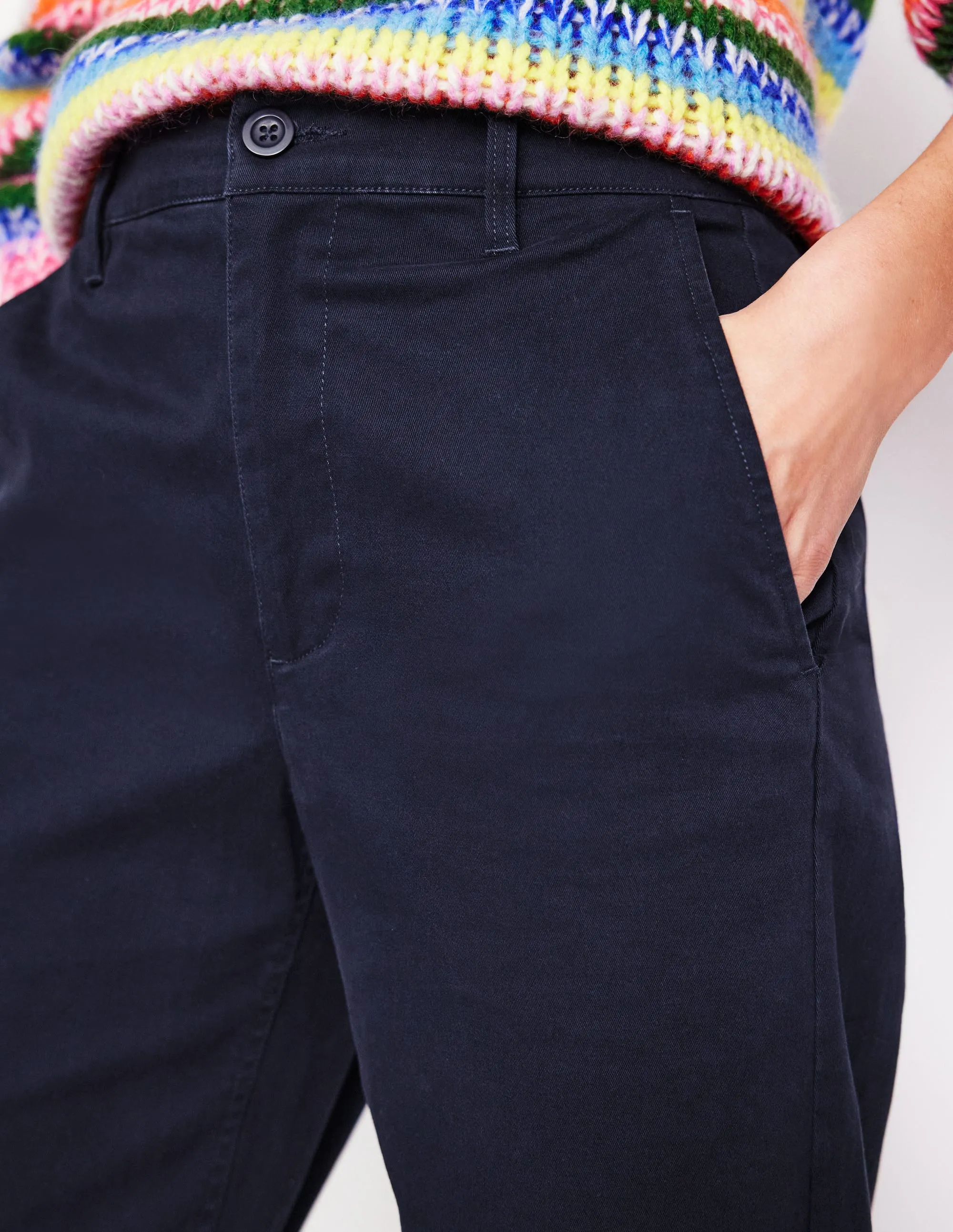 Barnsbury Tape Chino Trousers-Navy