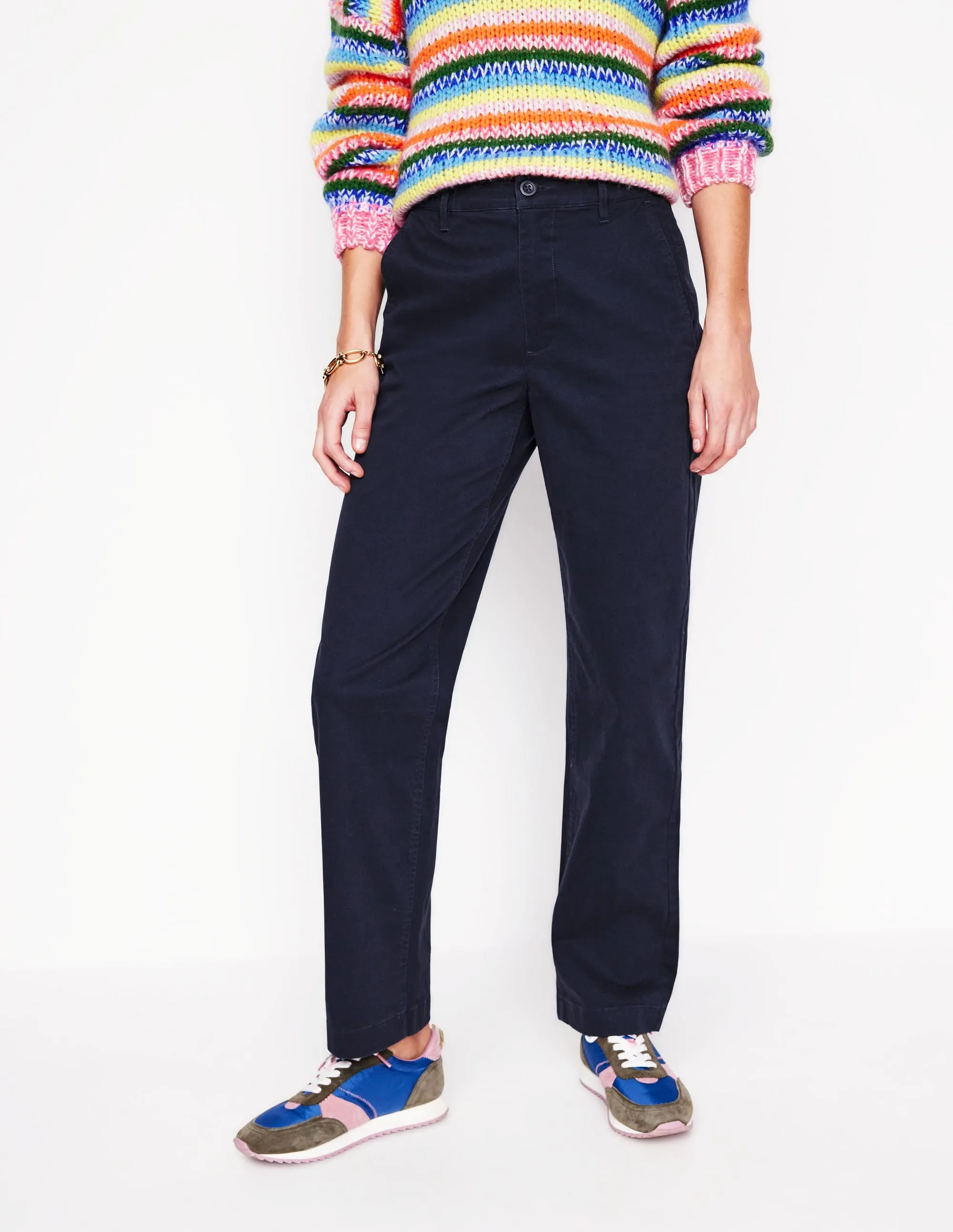 Barnsbury Tape Chino Trousers-Navy