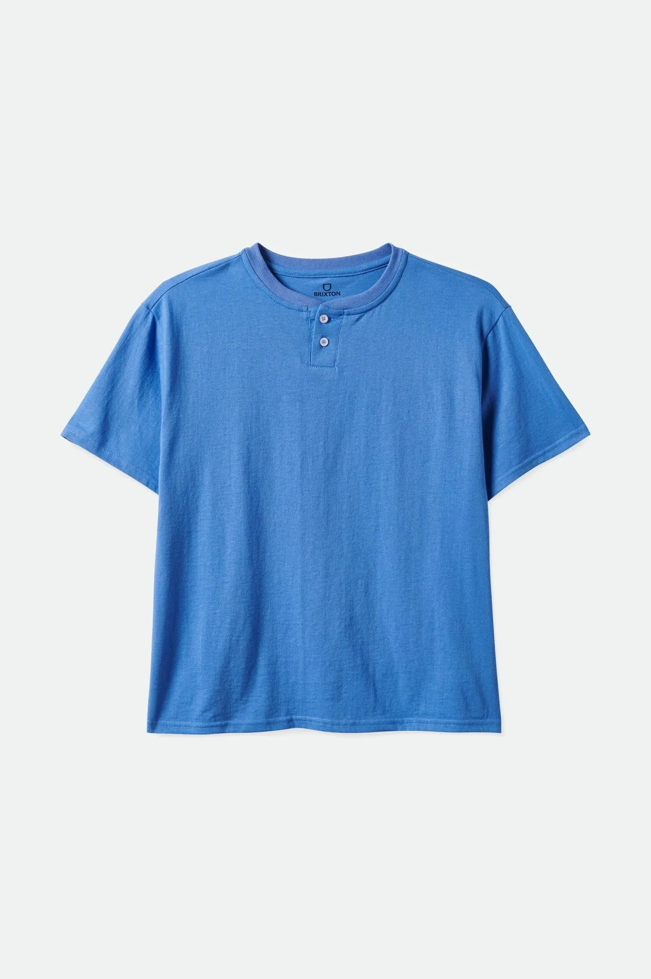 Basic S/S Henley Tee - Sky Blue