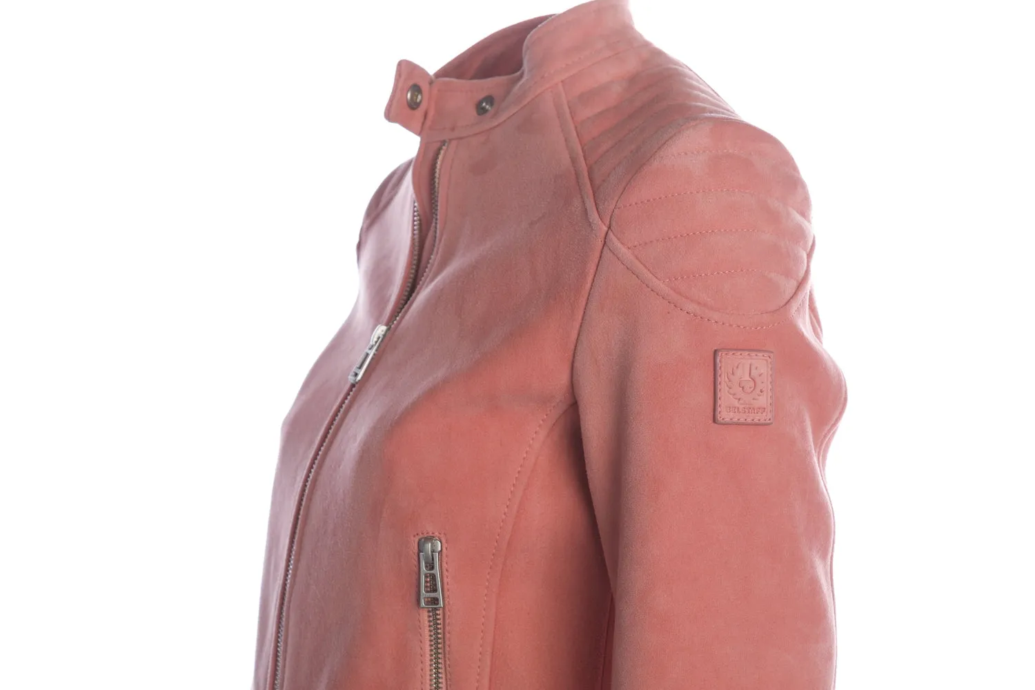 Belstaff New Mollison Ladies Leather Jacket in Bisque Pink