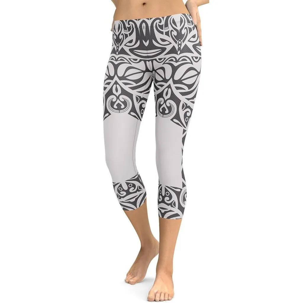 Black and White Tribal Capris