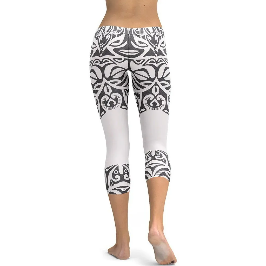 Black and White Tribal Capris