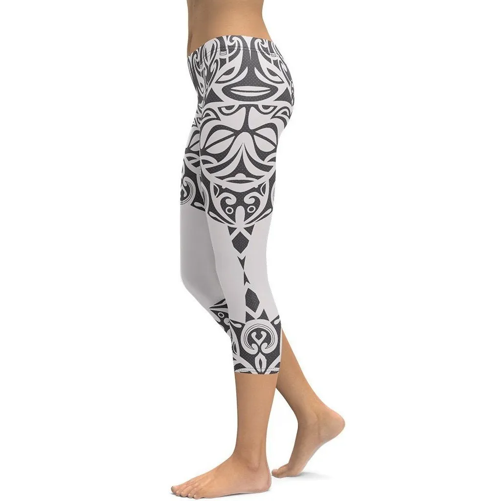 Black and White Tribal Capris