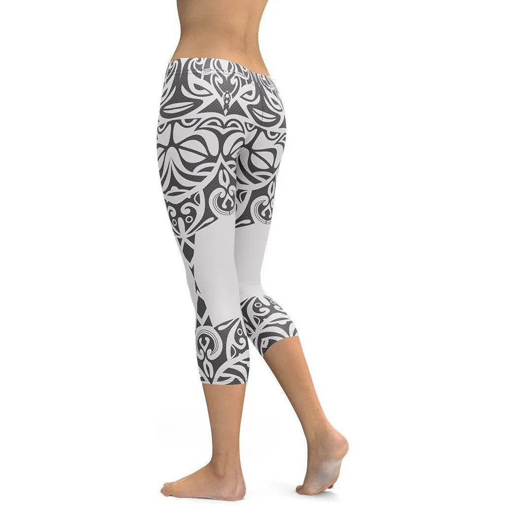 Black and White Tribal Capris