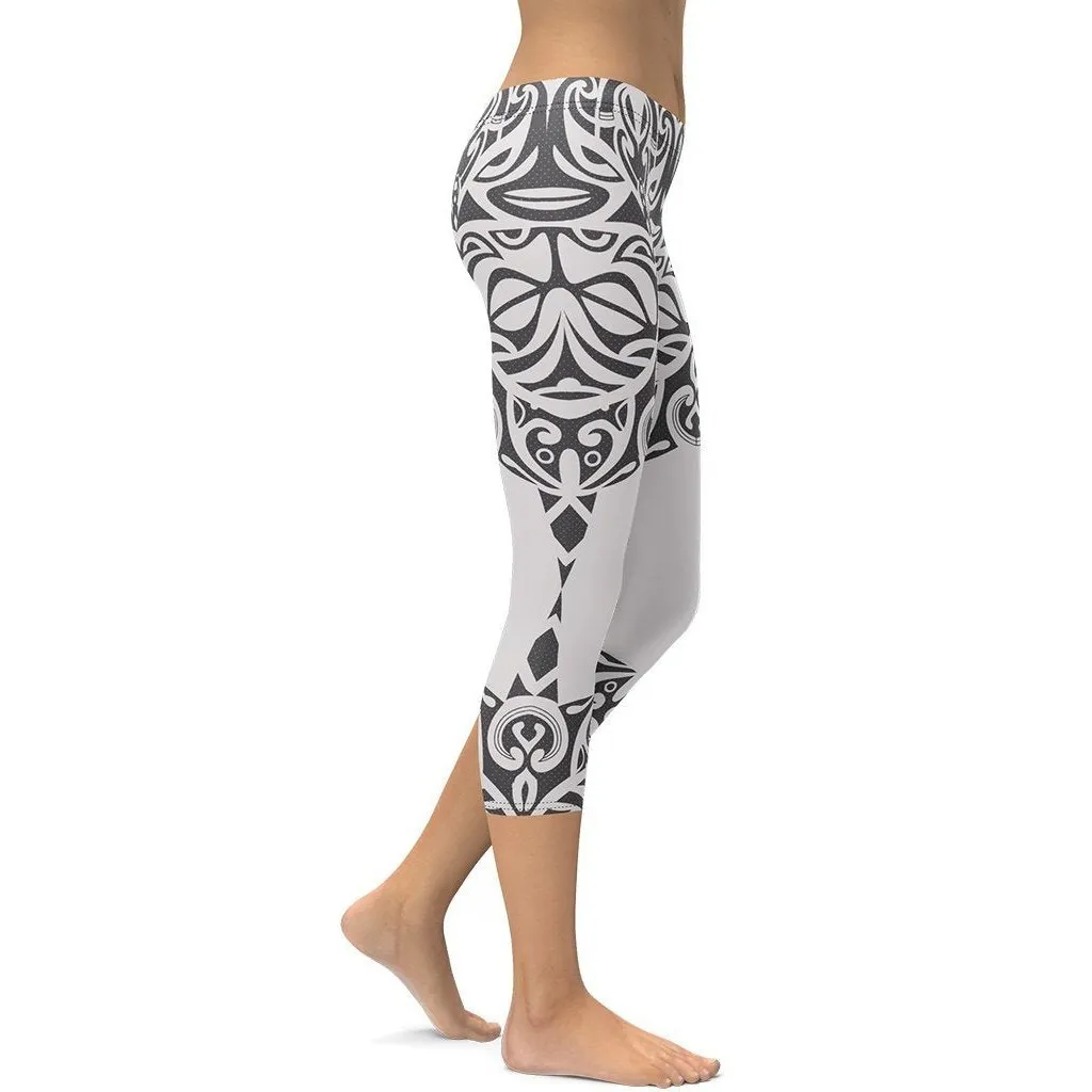 Black and White Tribal Capris