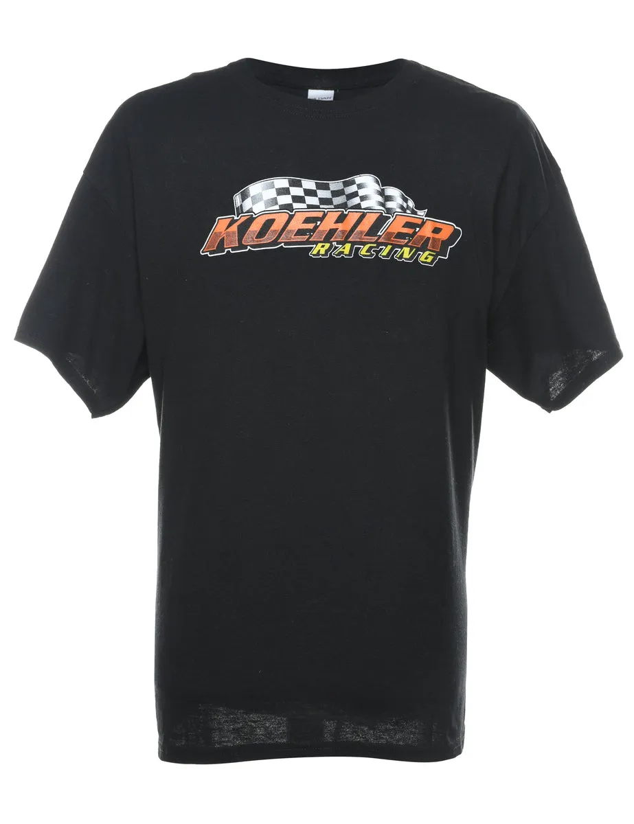 Black Car Koehler Racing Design Printed T-shirt - XL