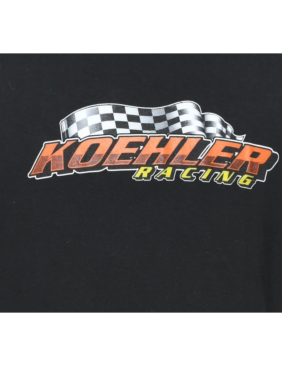 Black Car Koehler Racing Design Printed T-shirt - XL