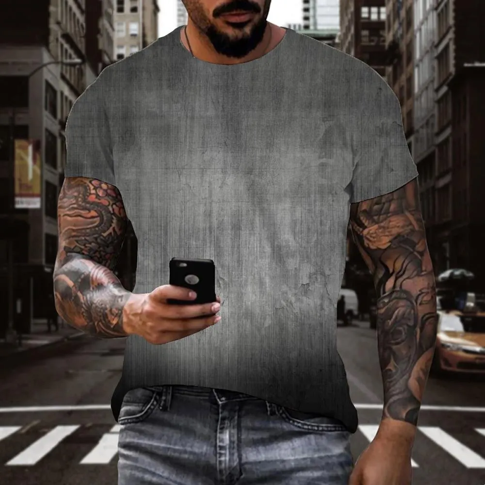 black grey wall texture t shirt special texture Funny 3D t shirt Cool art costume men different