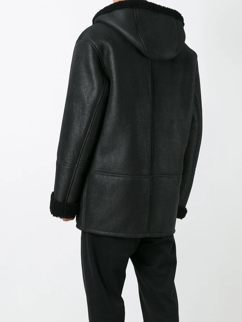 Black Lambskin Hooded Shearling