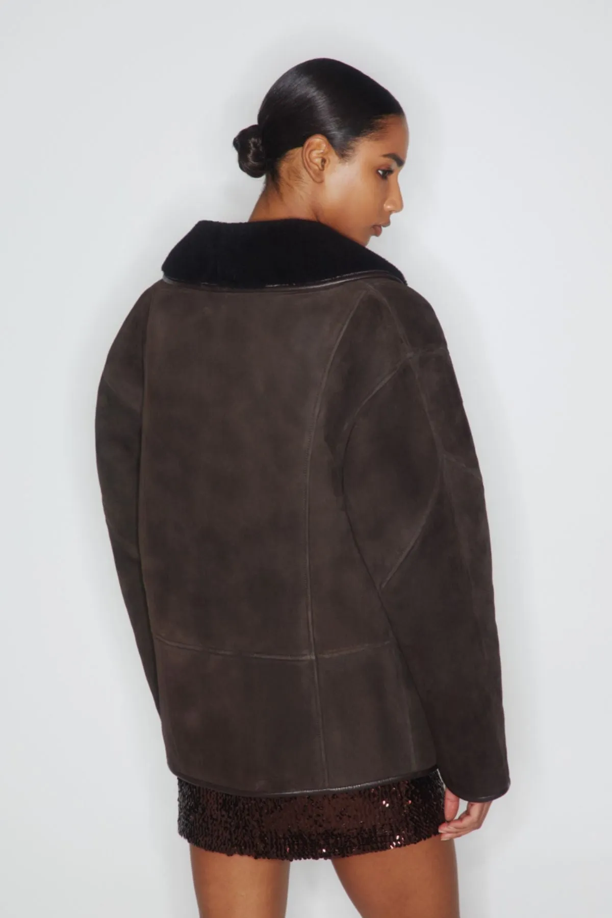 Blazé Milano Tatoosh Shearling Coat - Dark Chocolate