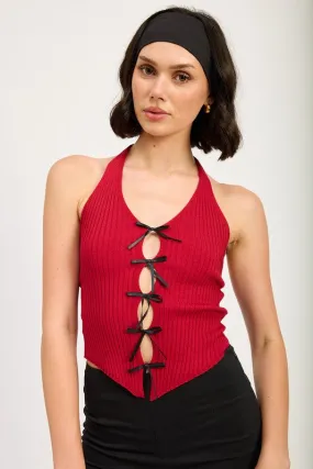 Bow Detail Halter Top