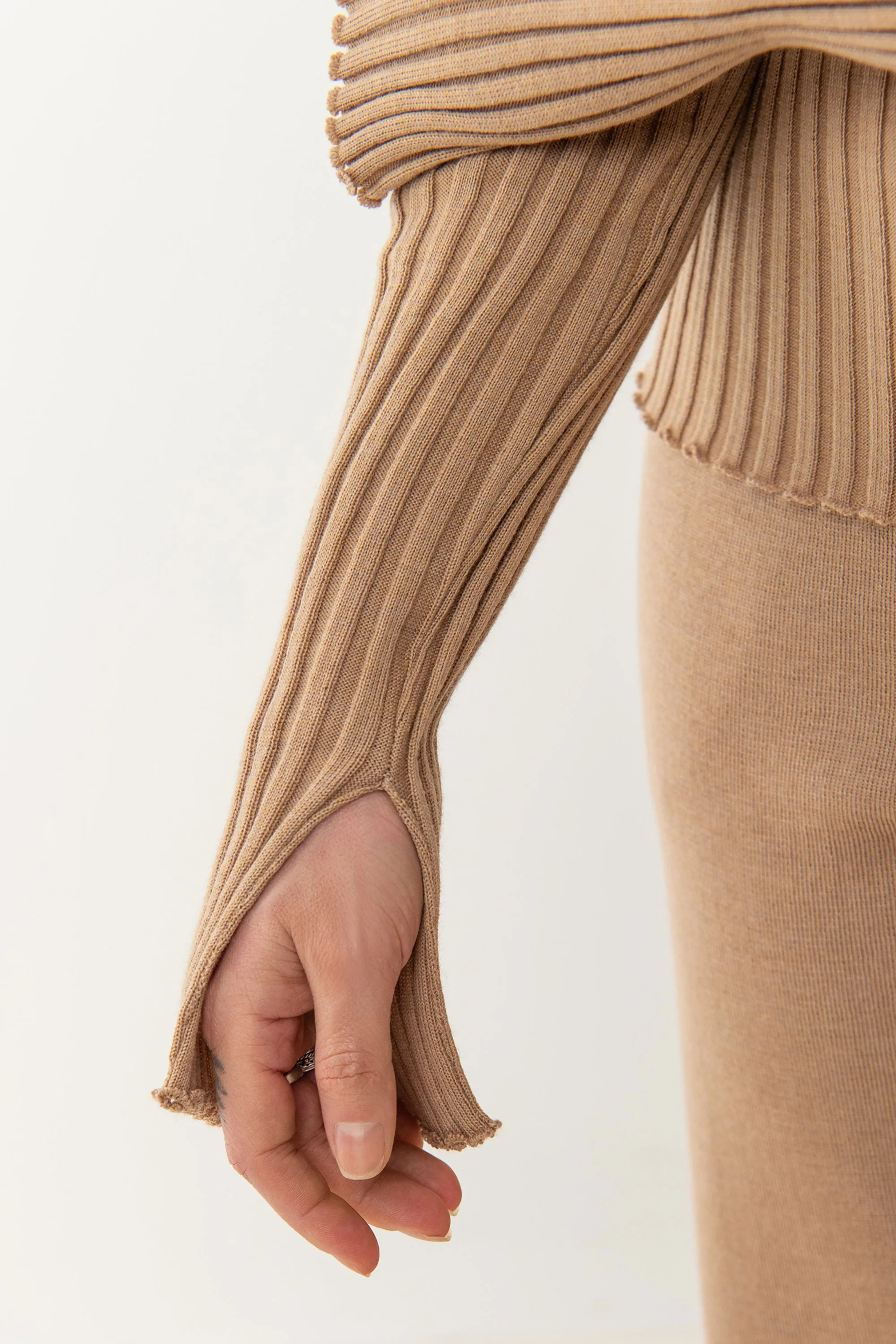 Brera 100% Merino Long-sleeve Top Beige