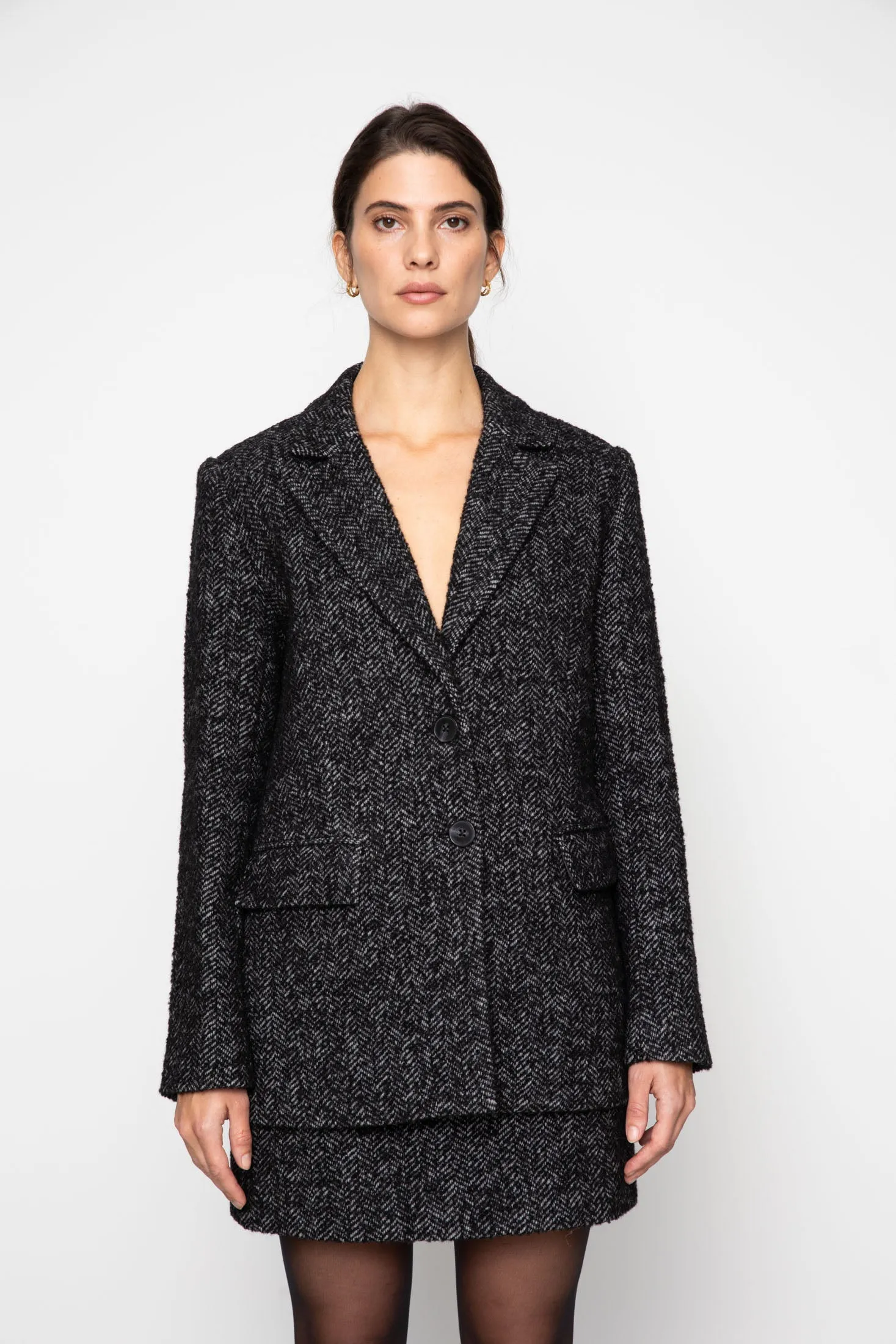 Brooklyn Blazer - Black Herringbone