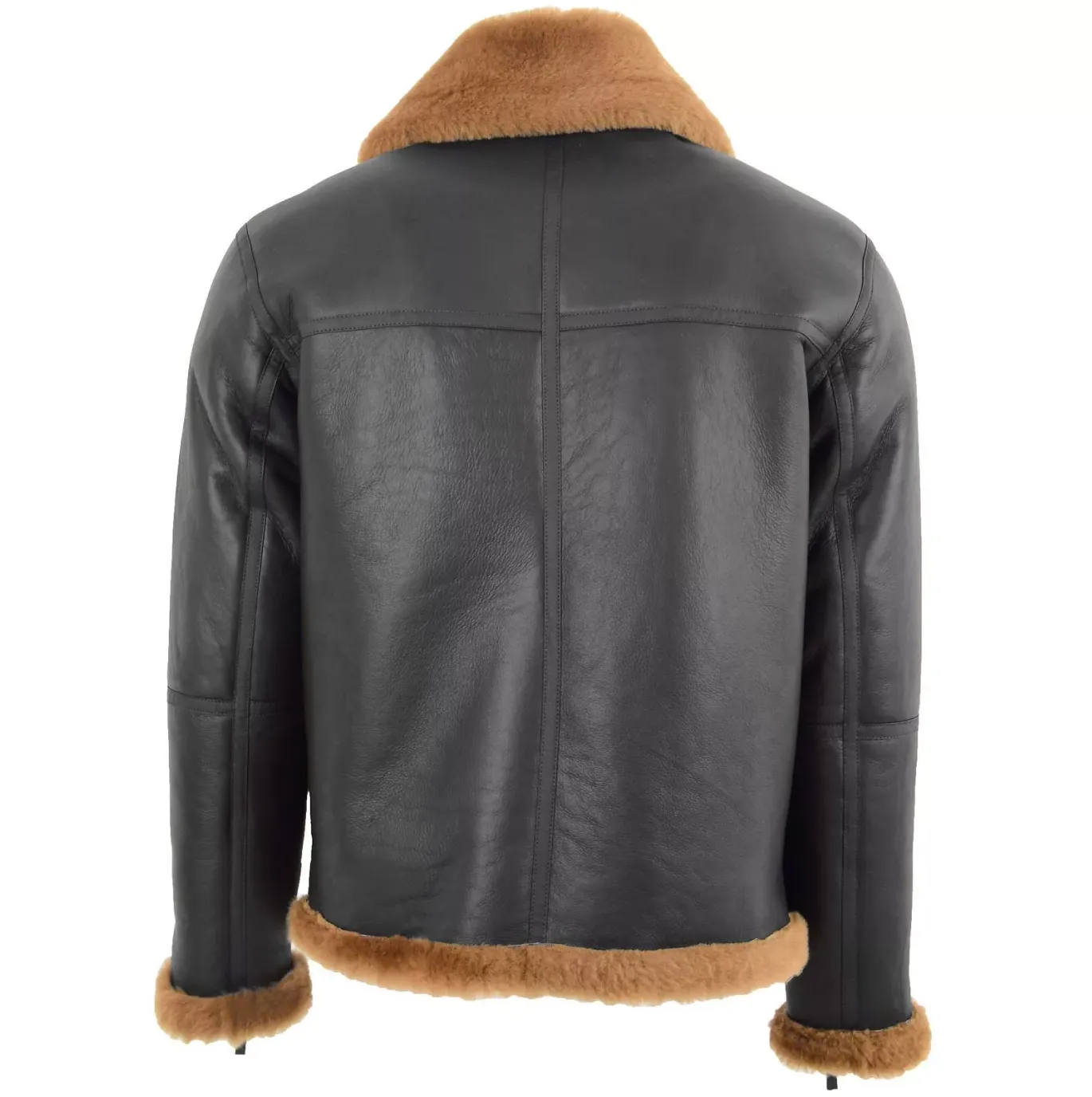 Brown Fur Shearling Leather Winter Jacket