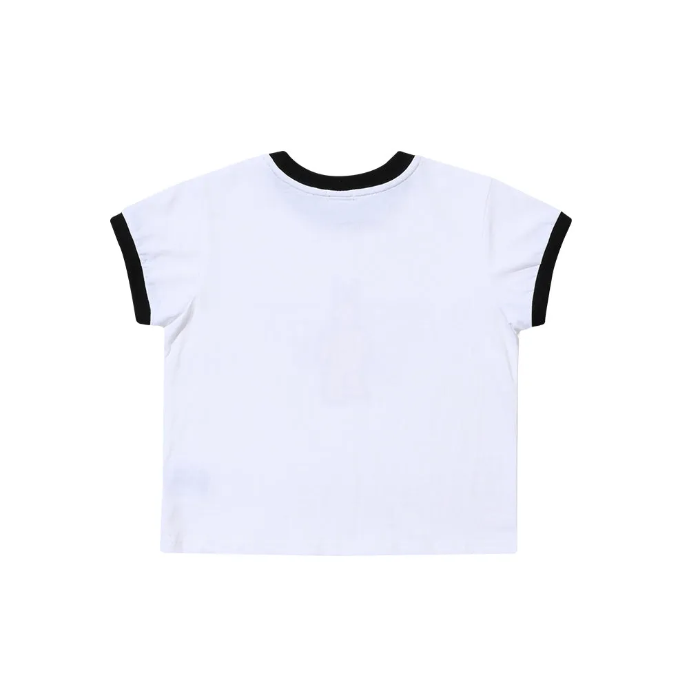 BSRBT BEAR RABBIT CROP TOP BLACK