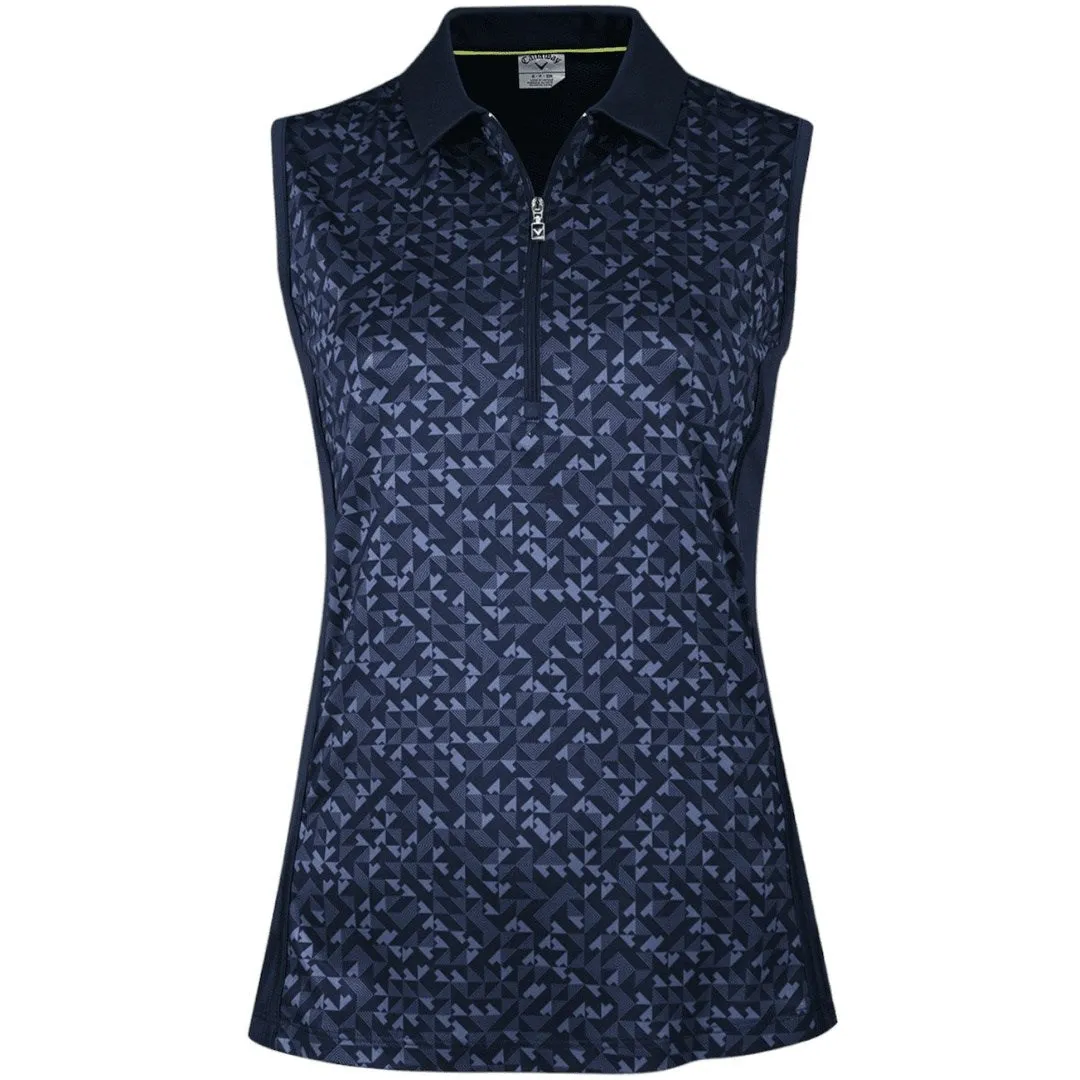 Callaway Ladies S/L Shape Shifter Geo Print Golf Polo Shirt CGKSD007