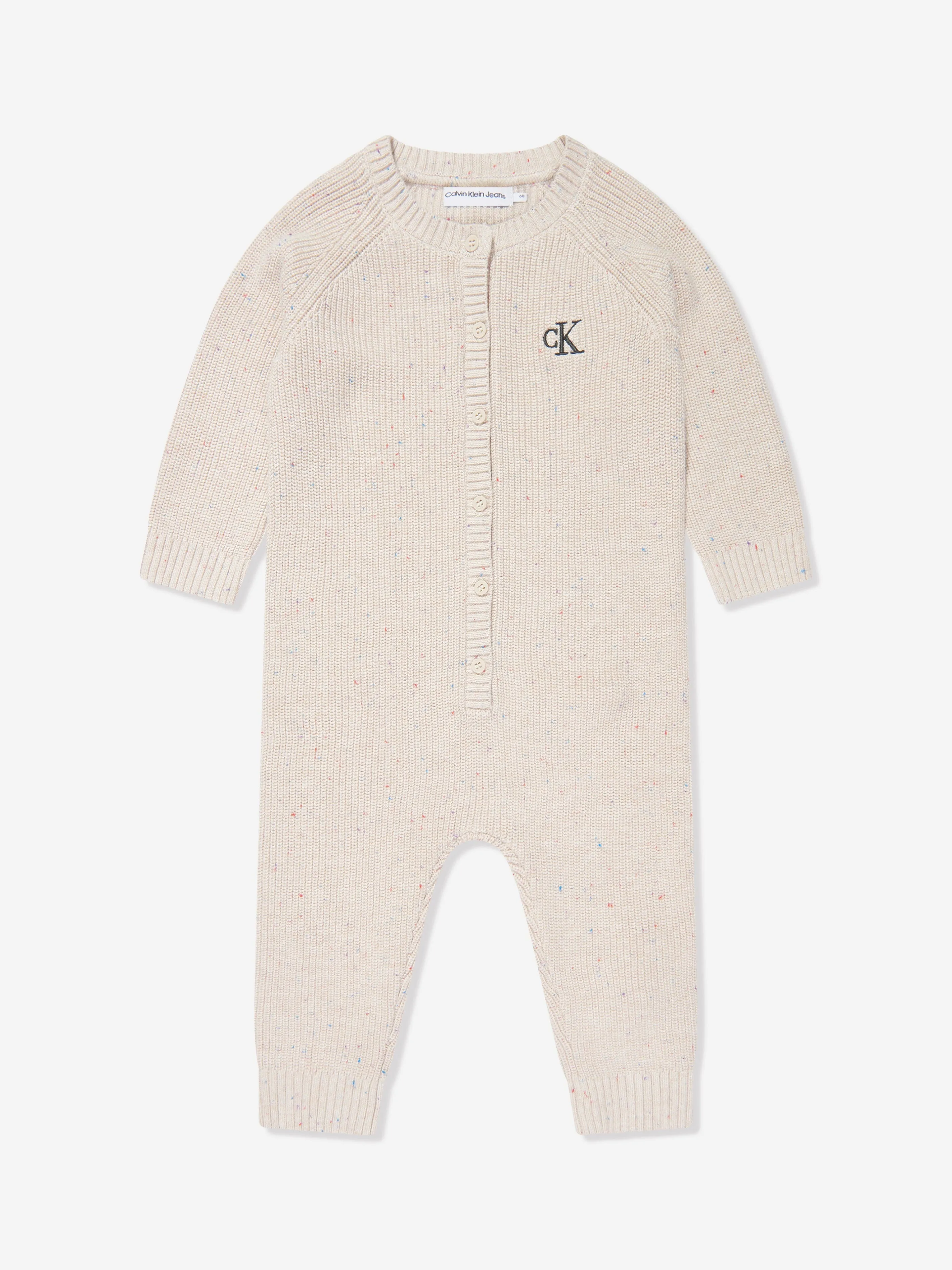 Calvin Klein Baby Confetti Yarn Bodysuit Gift Set in Beige