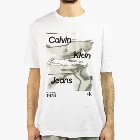 Calvin Klein Mens Diffused Logo Short Sleeve Tee White