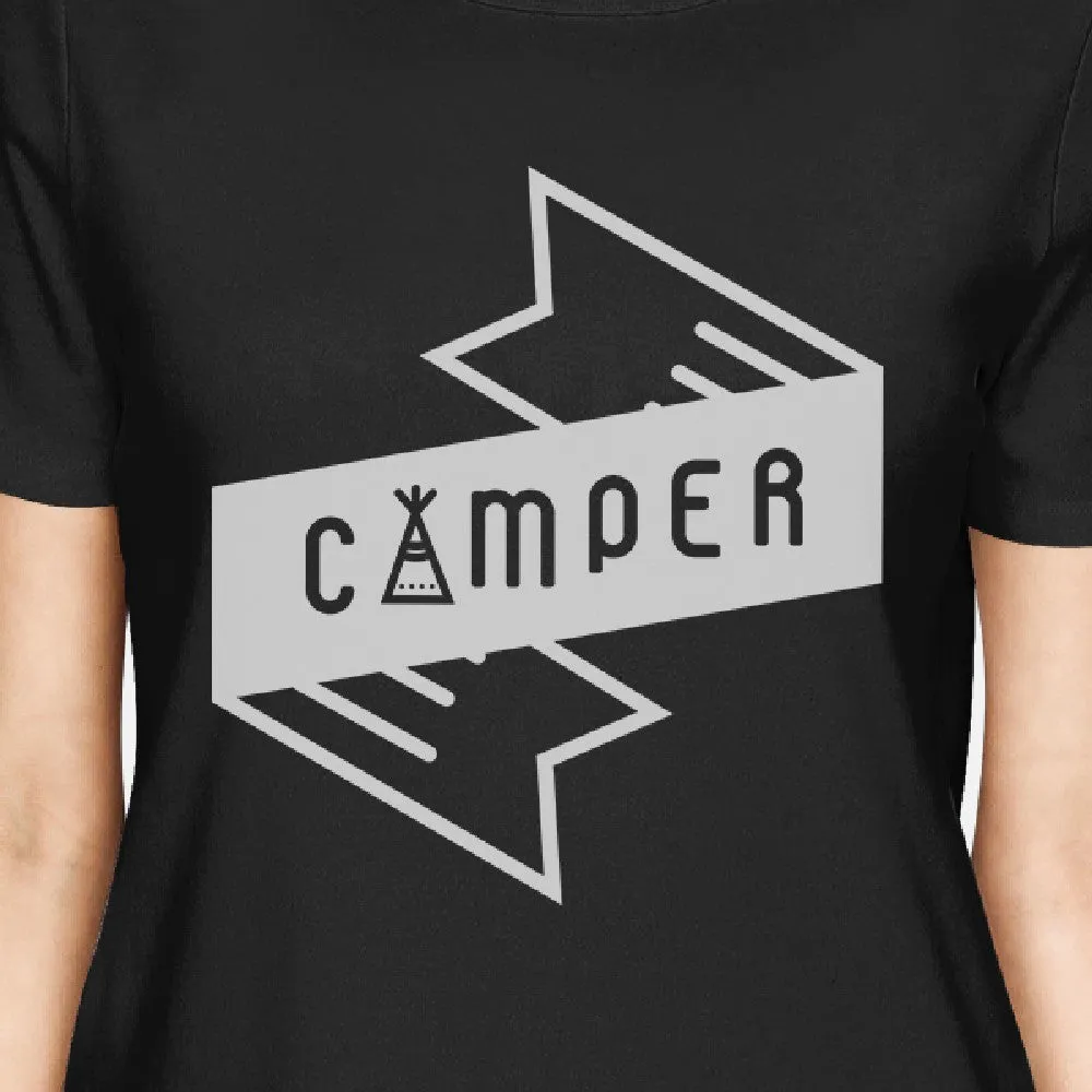 Camper Womens Black Short Sleeve T-Shirt Gift Idea For Hiking Lover