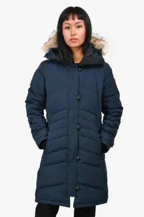 Canada Goose Navy Down Puffer Coat With Fur Hood Size M