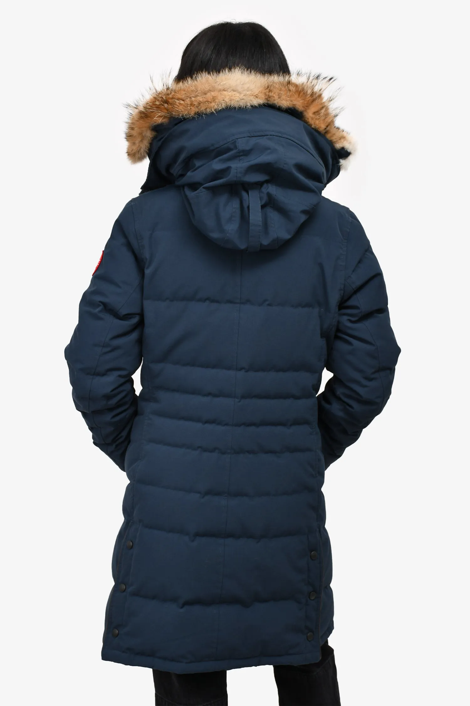 Canada Goose Navy Down Puffer Coat With Fur Hood Size M