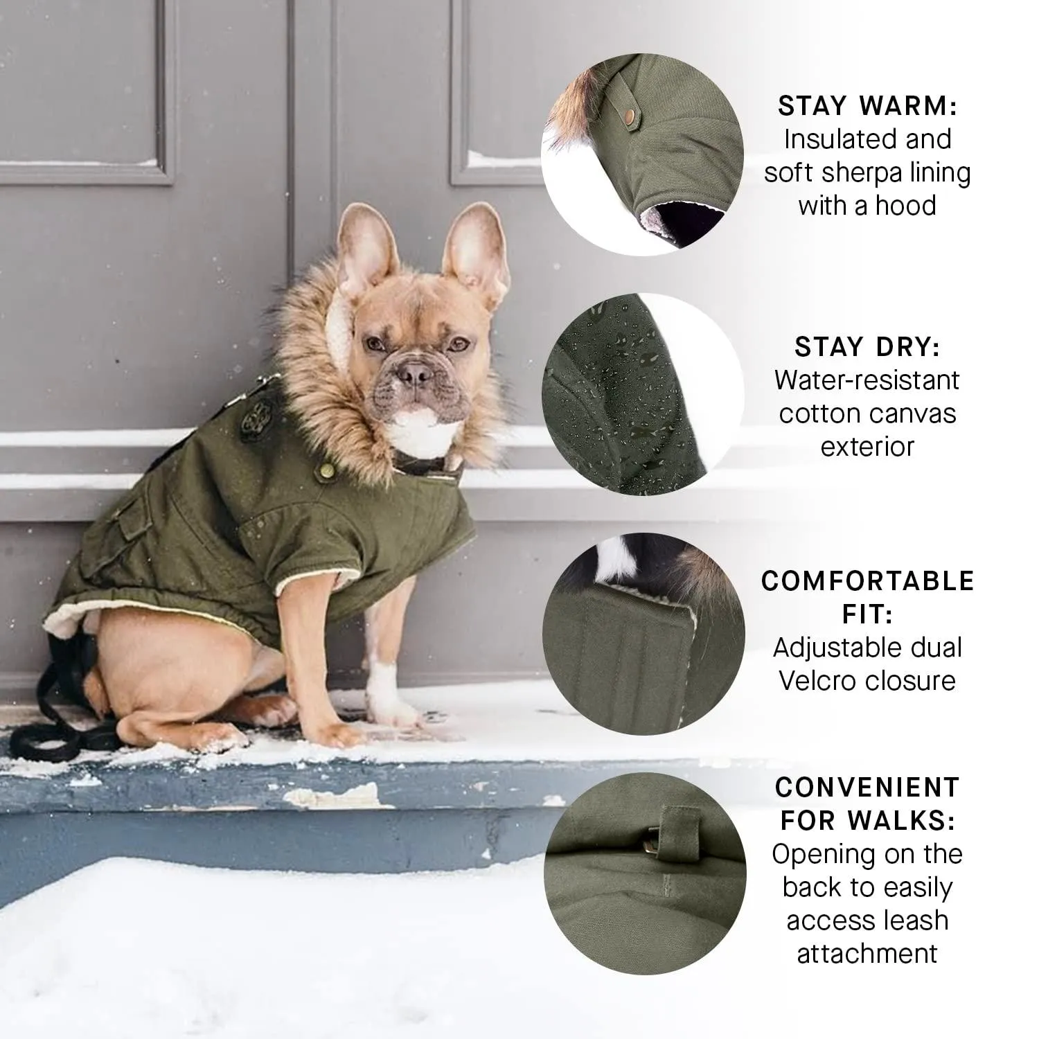 Canada Pooch Alaskan Army Parka Size 26 Army Green Insulated Dog Coat