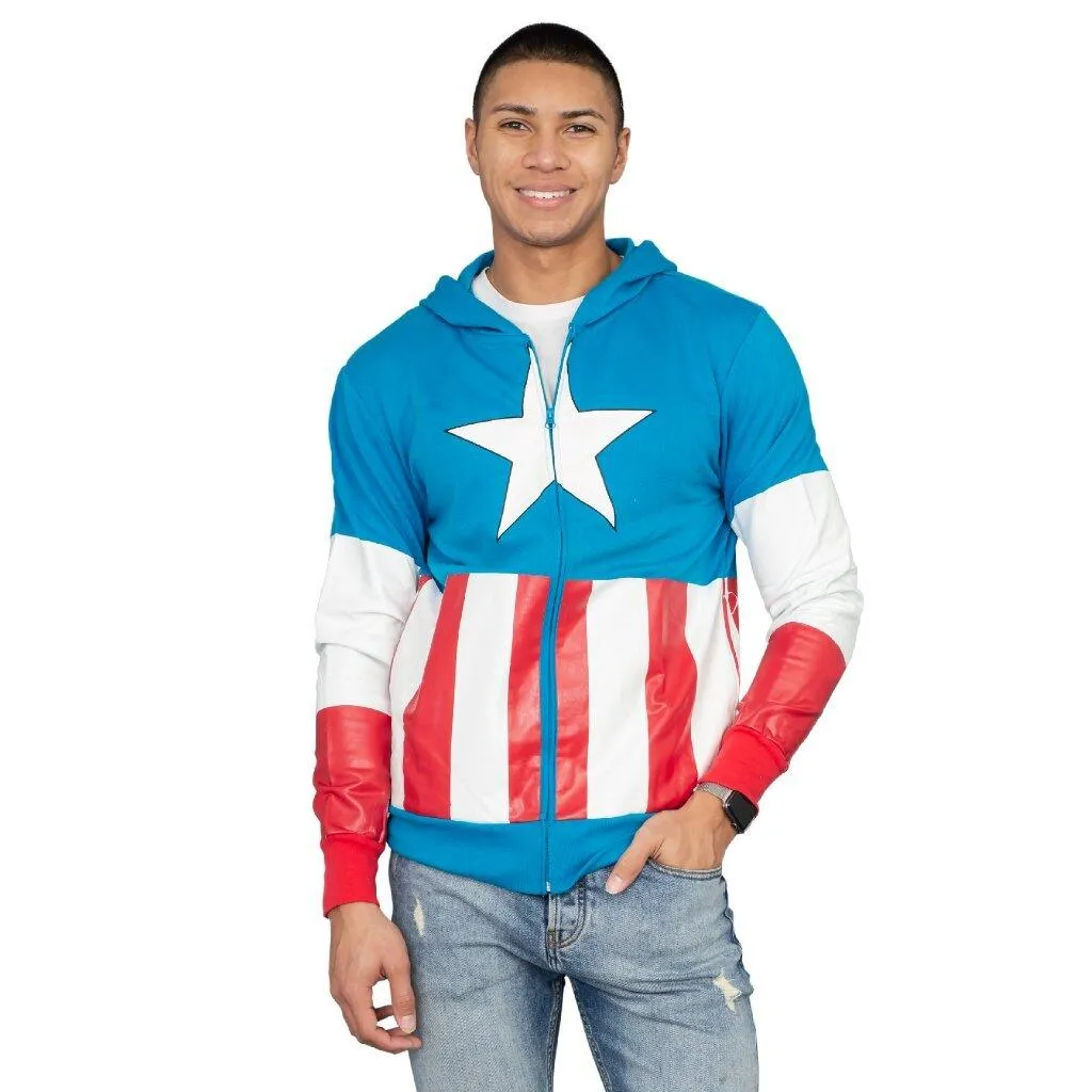 Captain America Adult Hooded Sweatshirt Hoodie Jacket