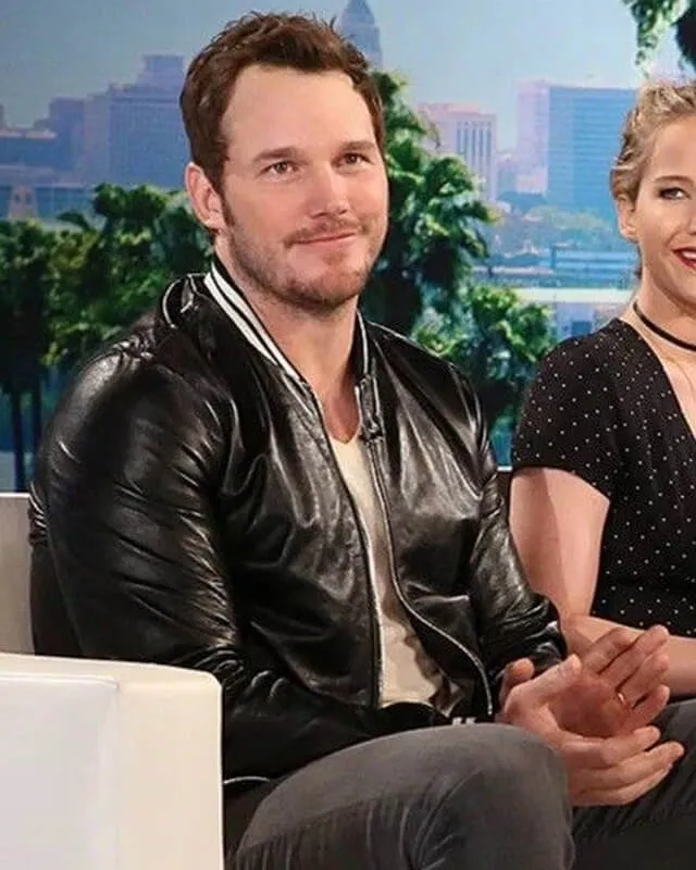 Chris Pratt Ellen Black Bomber Leather Jacket