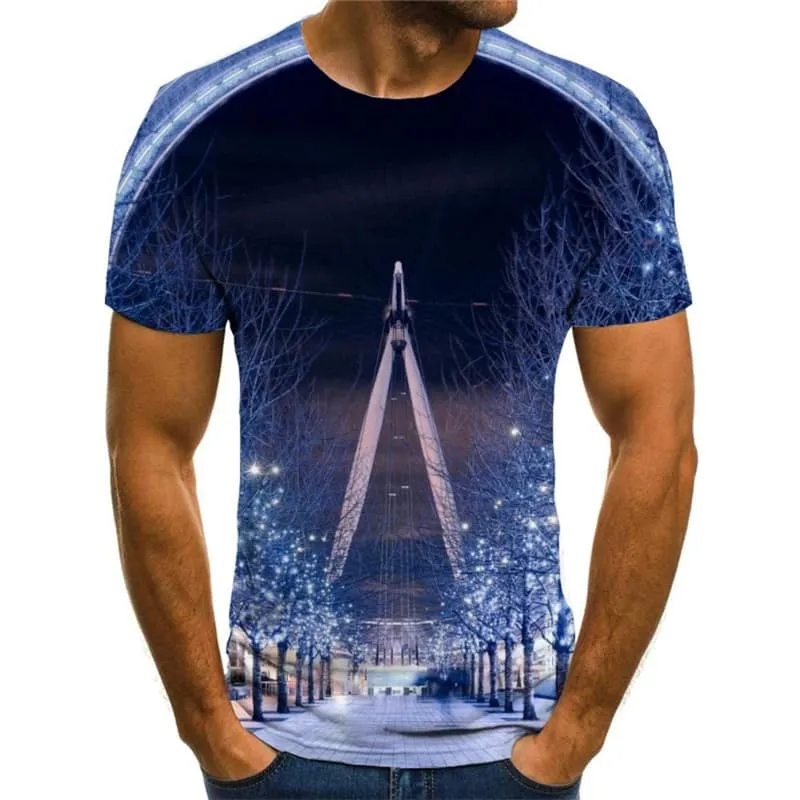 Christmas T shirts Men Christmas Tree Tshirts Novelty City Tshirts Cool