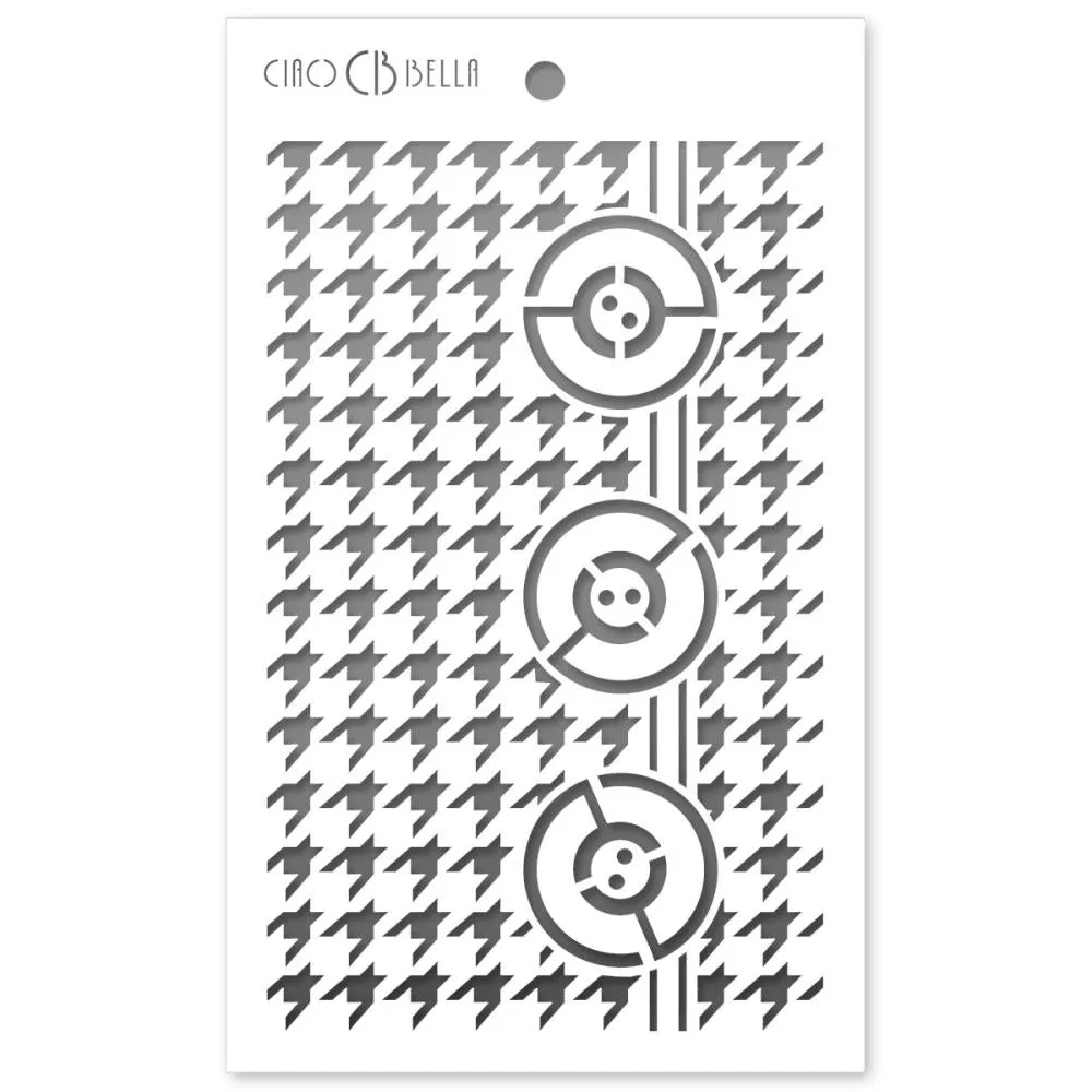 Ciao Bella Stencil Art Texture Stencil 5"X8" - Pied De Poule (Houndstooth)*