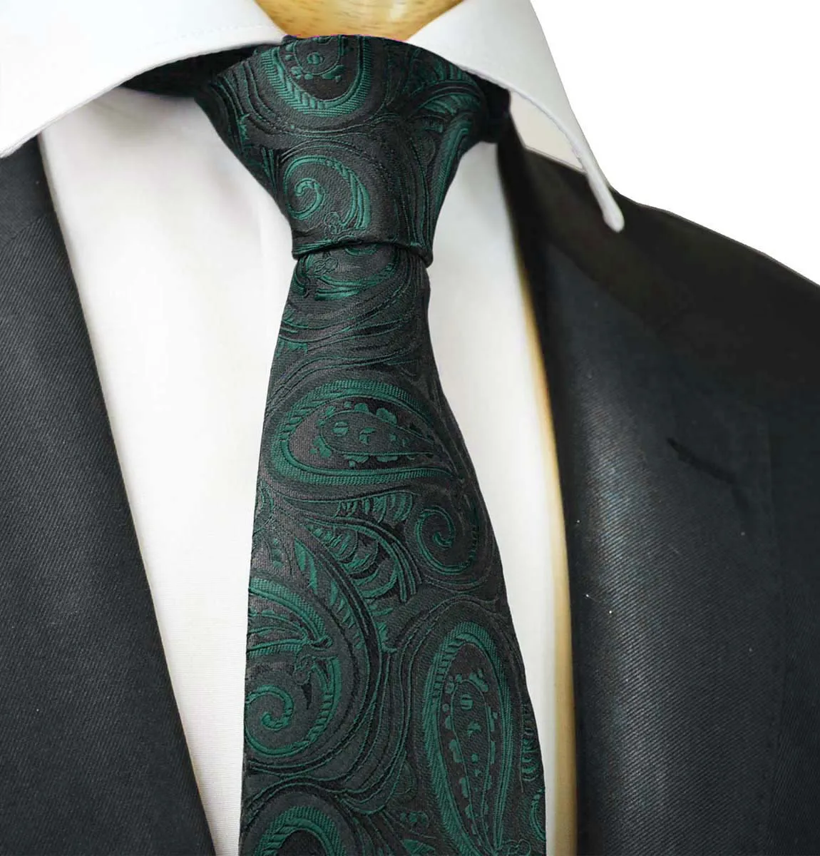 Classic Emerald Green Paisley Tuxedo Vest Set