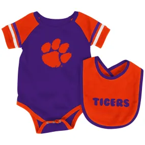 Clemson Baby Roll Out Bodysuit and Bib Set