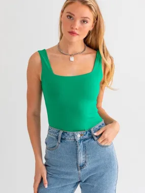 Cool as a Cucumber Square Neck Tank Bodysuit