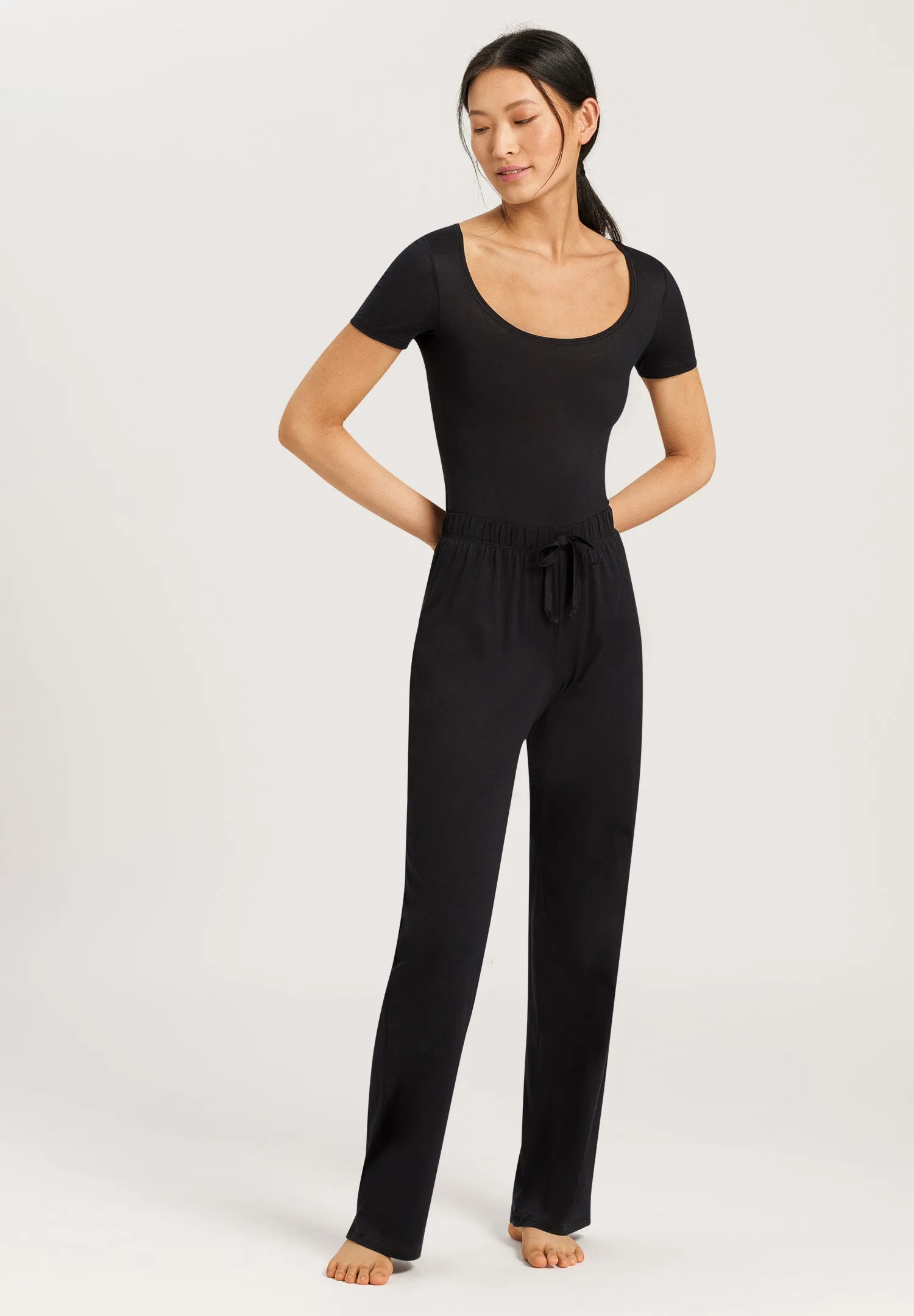 Cotton Deluxe Cotton Drawstring Pants | Black 77955-019