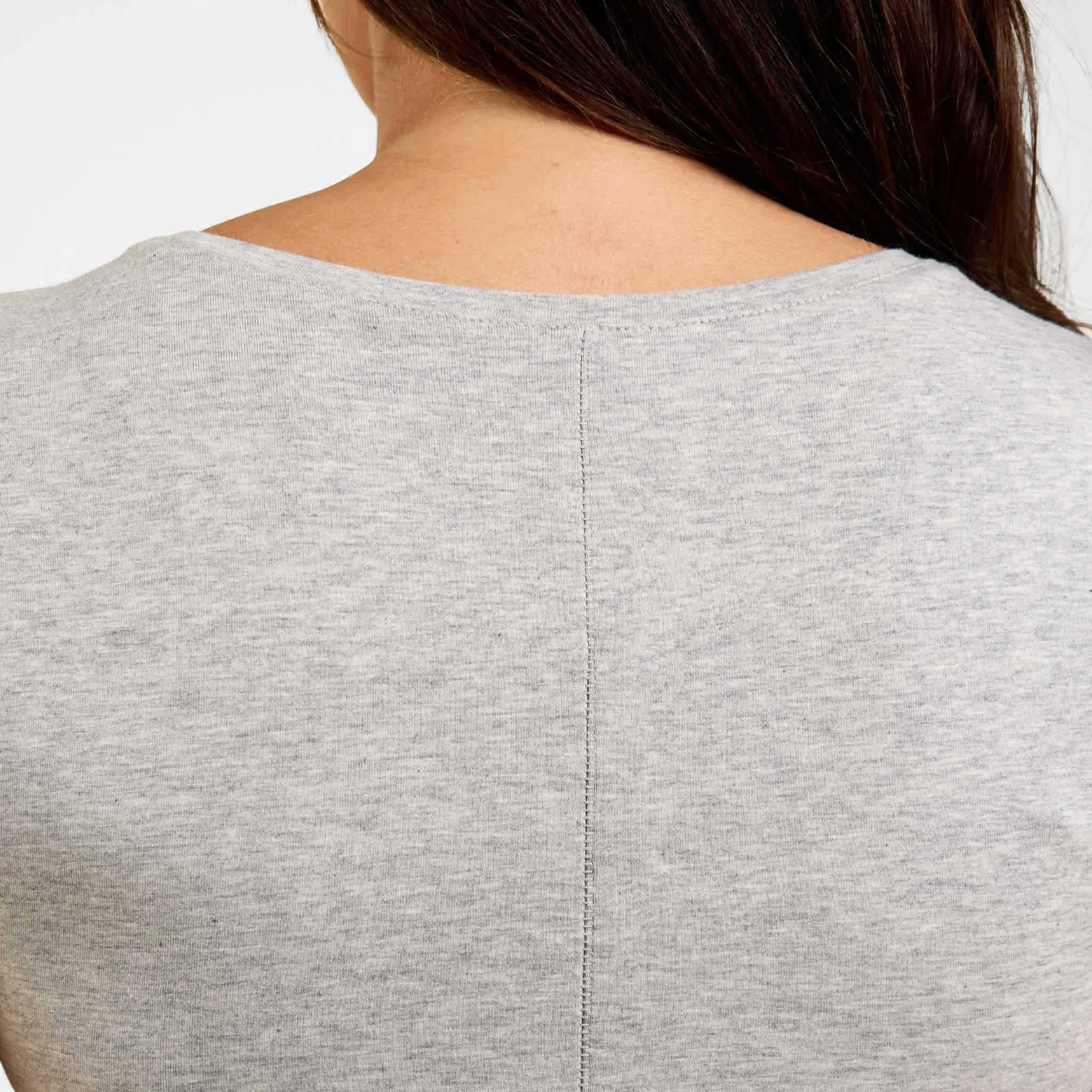 Cotton Stretch Classic Crewneck Tee | Heather Grey